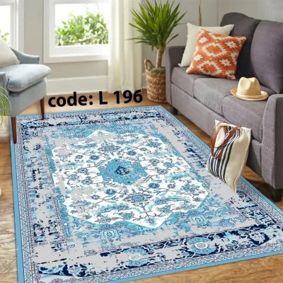 روفرشی آبی فیروزه ای کشدار سنتی با طرح وینتیج کد FAM-L 196