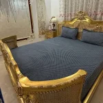 روکش تشک و بالش مخمل طرح لوزی طوسی تیره