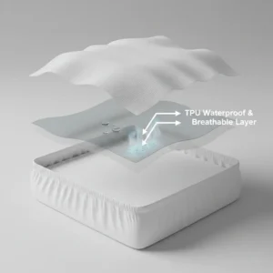 لایه TPU در محافظ تشک ضد آب یک نفره